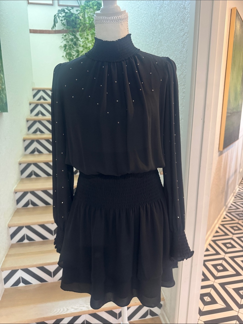 White House Black Market Black Mini Cocktail Dress SZ XS Brand New